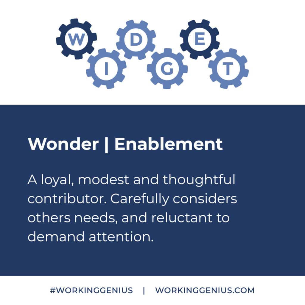 Wonder Enablement Working Genius Pairing