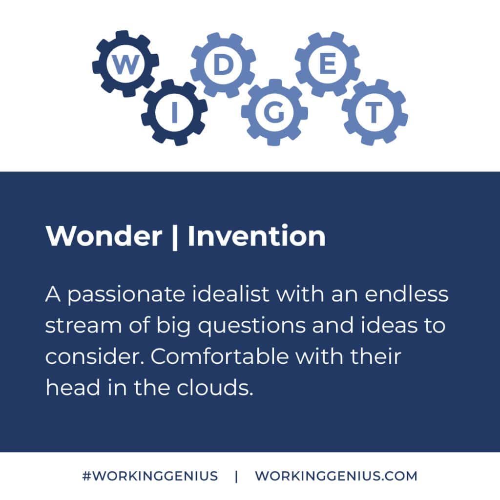 Wonder Invention Working Genius Pairing